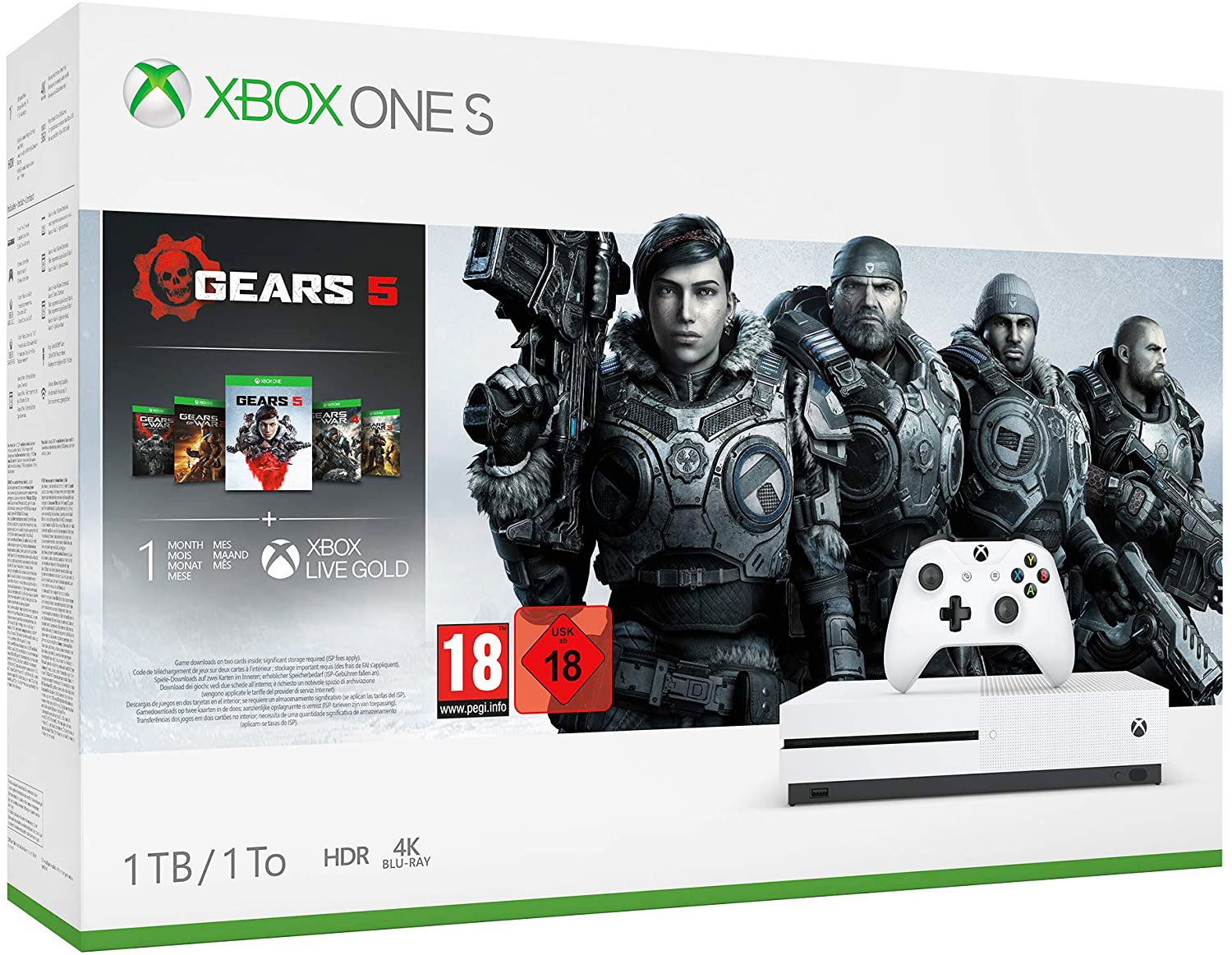 Xbox One S 1TB Console & Gears 5 Bundle