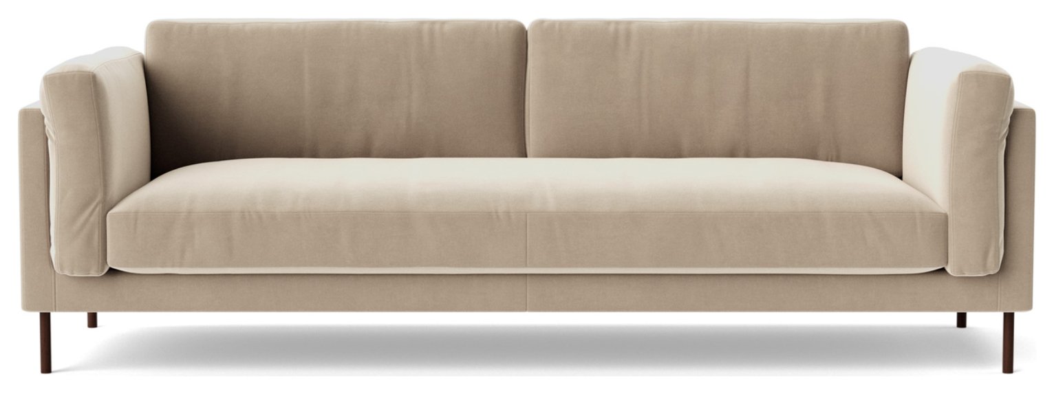 Swoon Munich Velvet 3 Seater Sofa - Taupe
