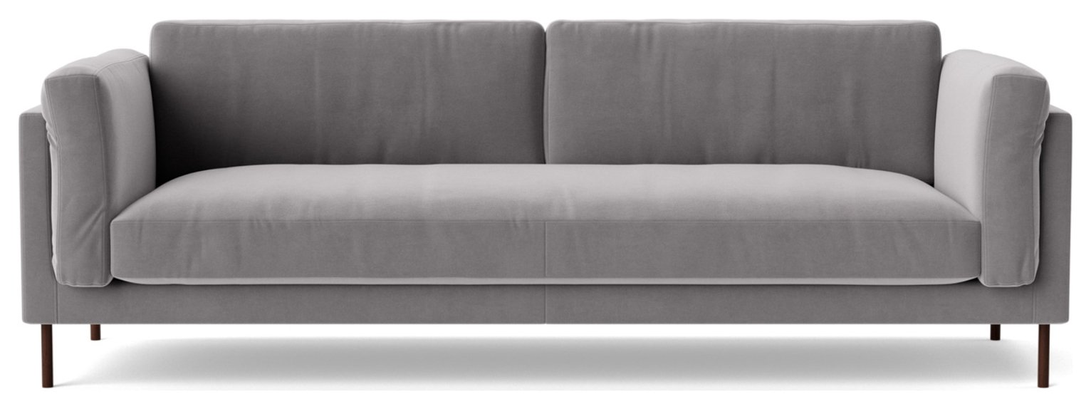 Swoon Munich Velvet 3 Seater Sofa - Silver Grey