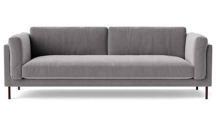 Swoon Munich Velvet 3 Seater Sofa - Silver Grey