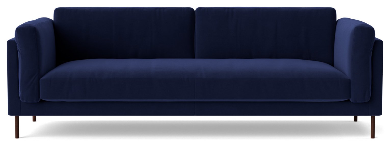 Swoon Munich Velvet 3 Seater Sofa - Ink Blue