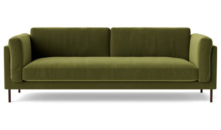 Swoon Munich Velvet 3 Seater Sofa - Fern Green
