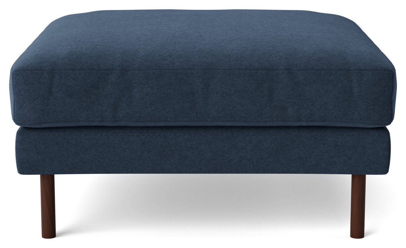 Swoon Munich Wool Ottoman Footstool - Indigo Blue