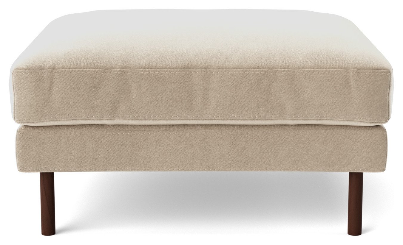 Swoon Munich Velvet Ottoman Footstool - Taupe