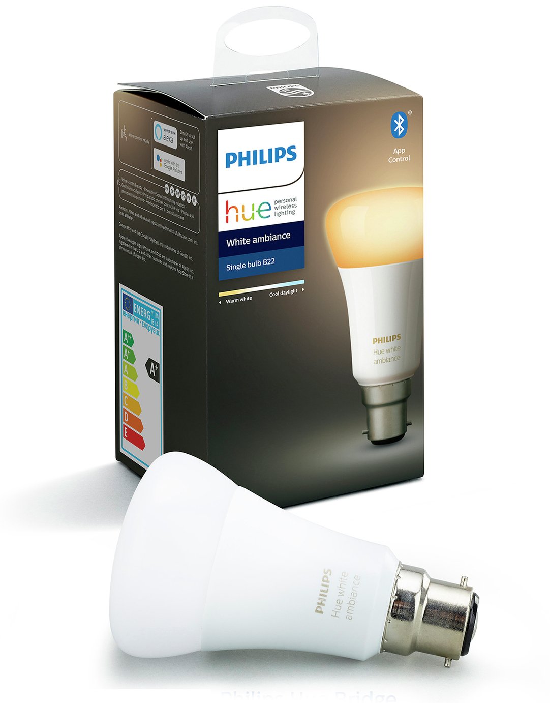 Philips Hue B22 White Ambiance Smart Bulb with Bluetooth