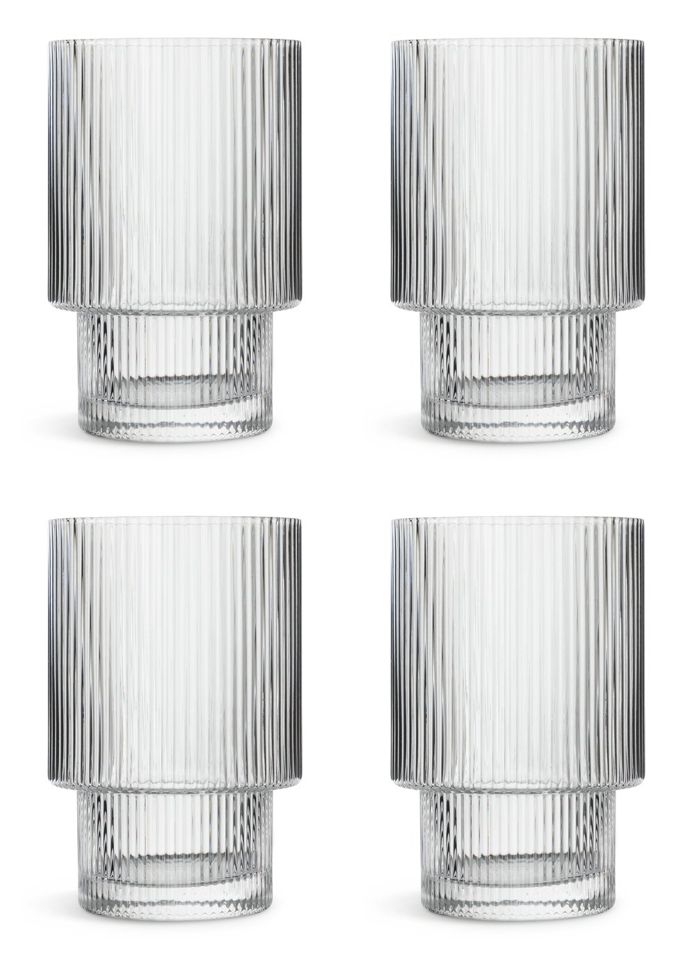 Habitat Ribbed Set of 4 Tumbler Glasses