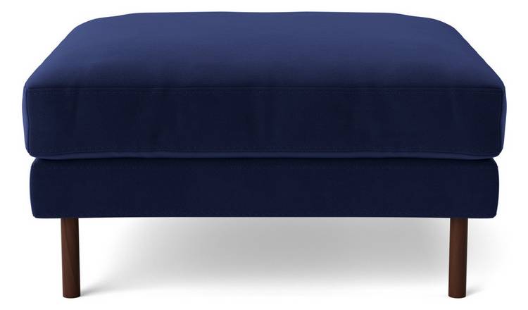 Buy Swoon Munich Velvet Ottoman Footstool Ink Blue Argos