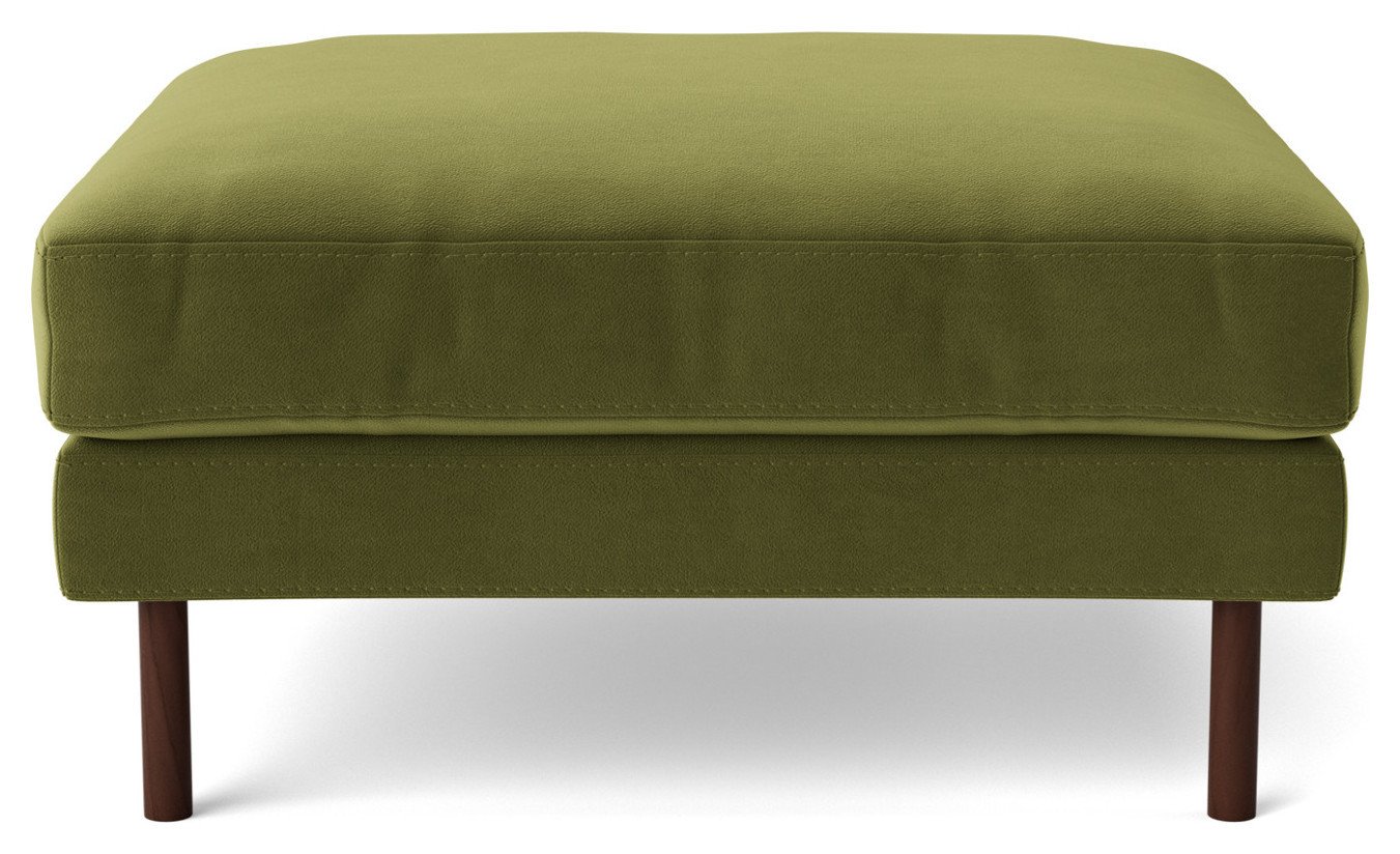 Swoon Munich Velvet Ottoman Footstool - Fern Green