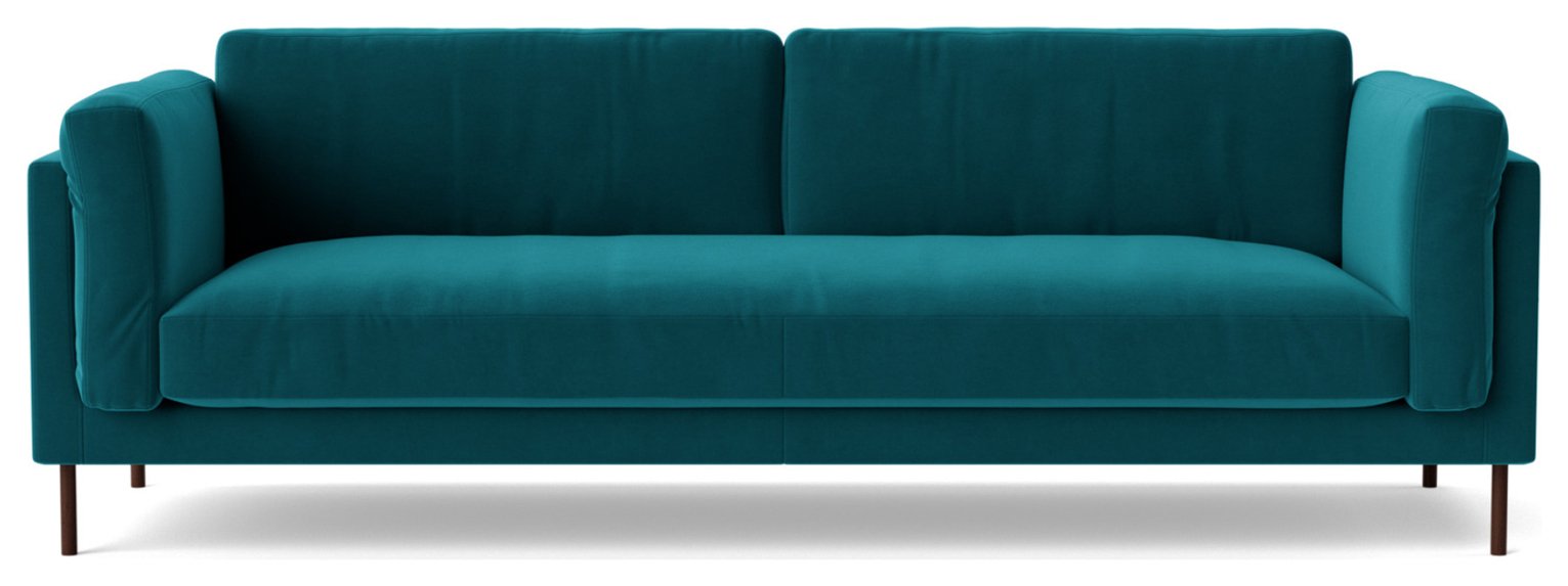 Swoon Munich Velvet 3 Seater Sofa- Kingfisher Blue