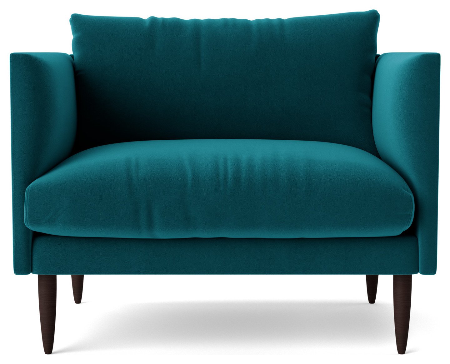 Swoon Luna Velvet Cuddle Chair - Kingfisher Blue