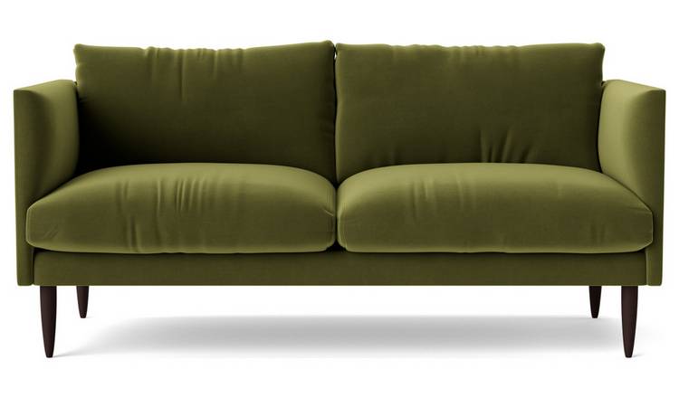 Swoon Luna Velvet 2 Seater Sofa - Fern Green
