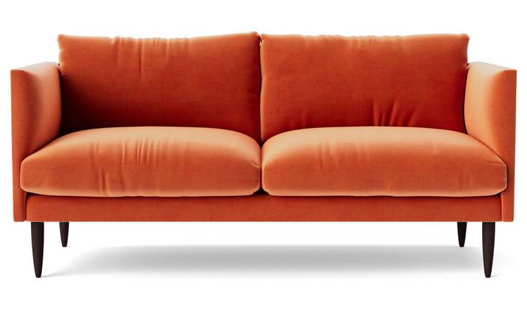 Orange velvet deals 2 seater sofa