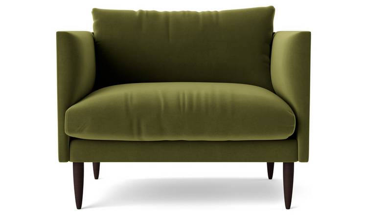 Swoon Luna Velvet Cuddle Chair - Fern Green