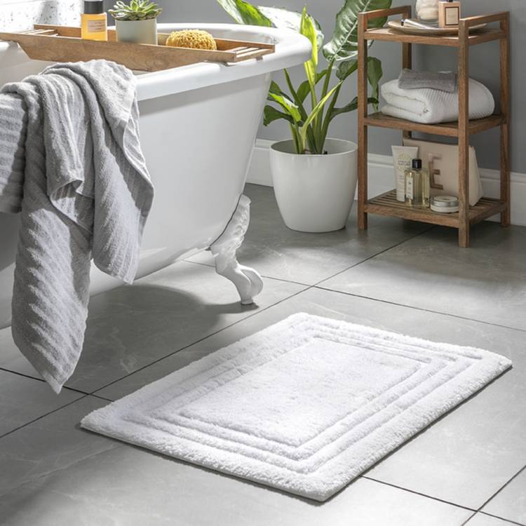 Habitat Deep Pile Small Shower Mat - White 0