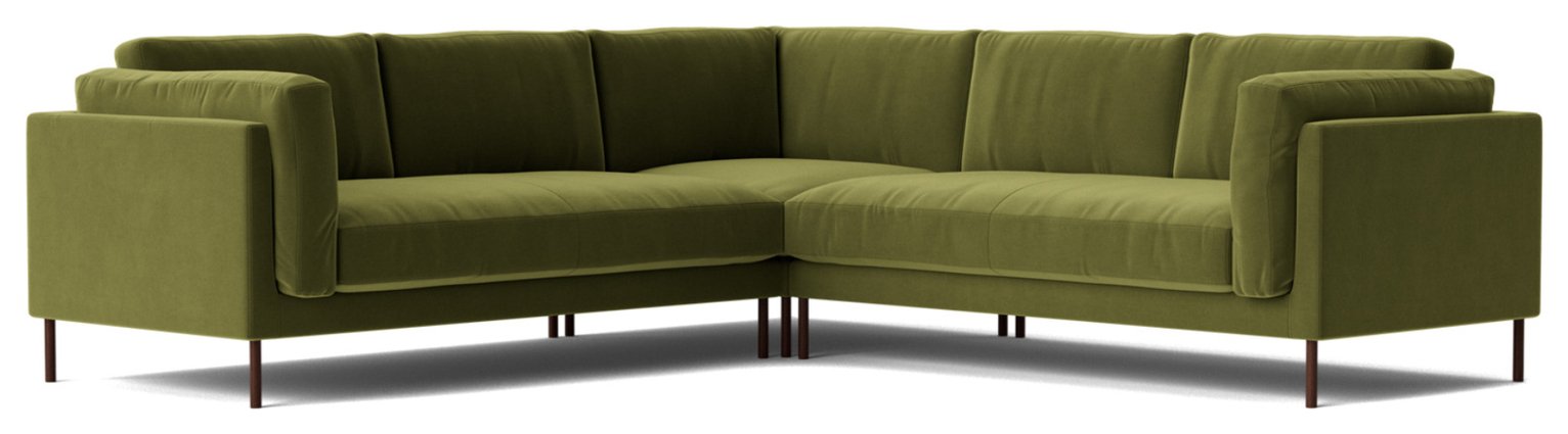 Swoon Munich Velvet 5 Seater Corner Sofa - Fern Green