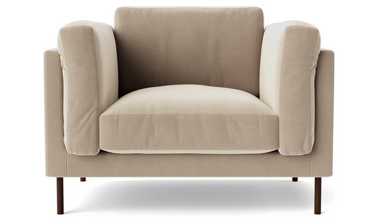 Buy Swoon Munich Velvet Armchair Taupe Armchairs and chairs Argos