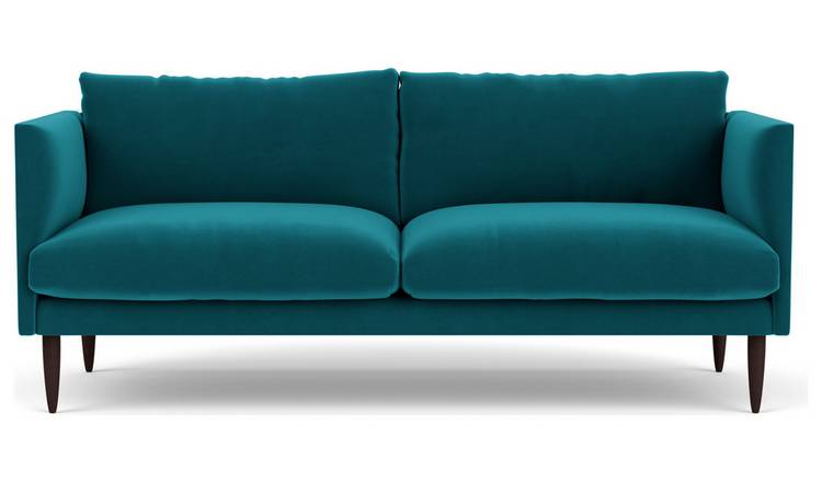 Swoon Luna Velvet 3 Seater Sofa- Kingfisher Blue