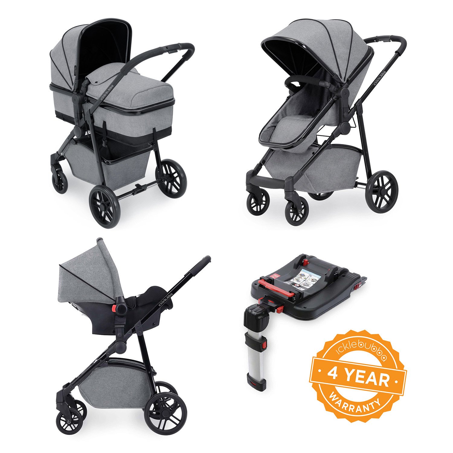 Ickle Bubba Moon 3 in 1 ISOFIX Travel System