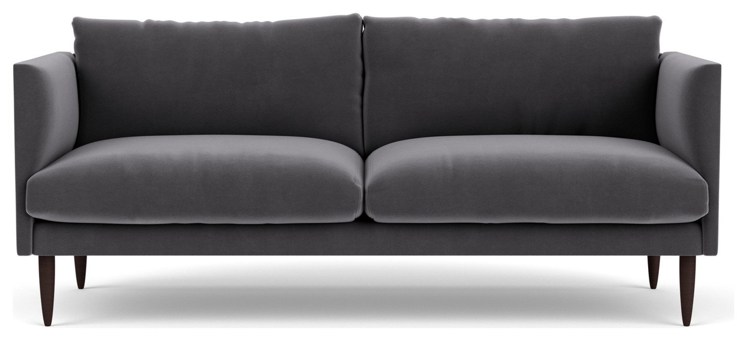 Swoon Luna Velvet 3 Seater Sofa - Granite Grey