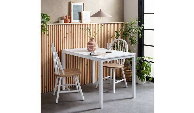 Argos white kitchen table and online chairs