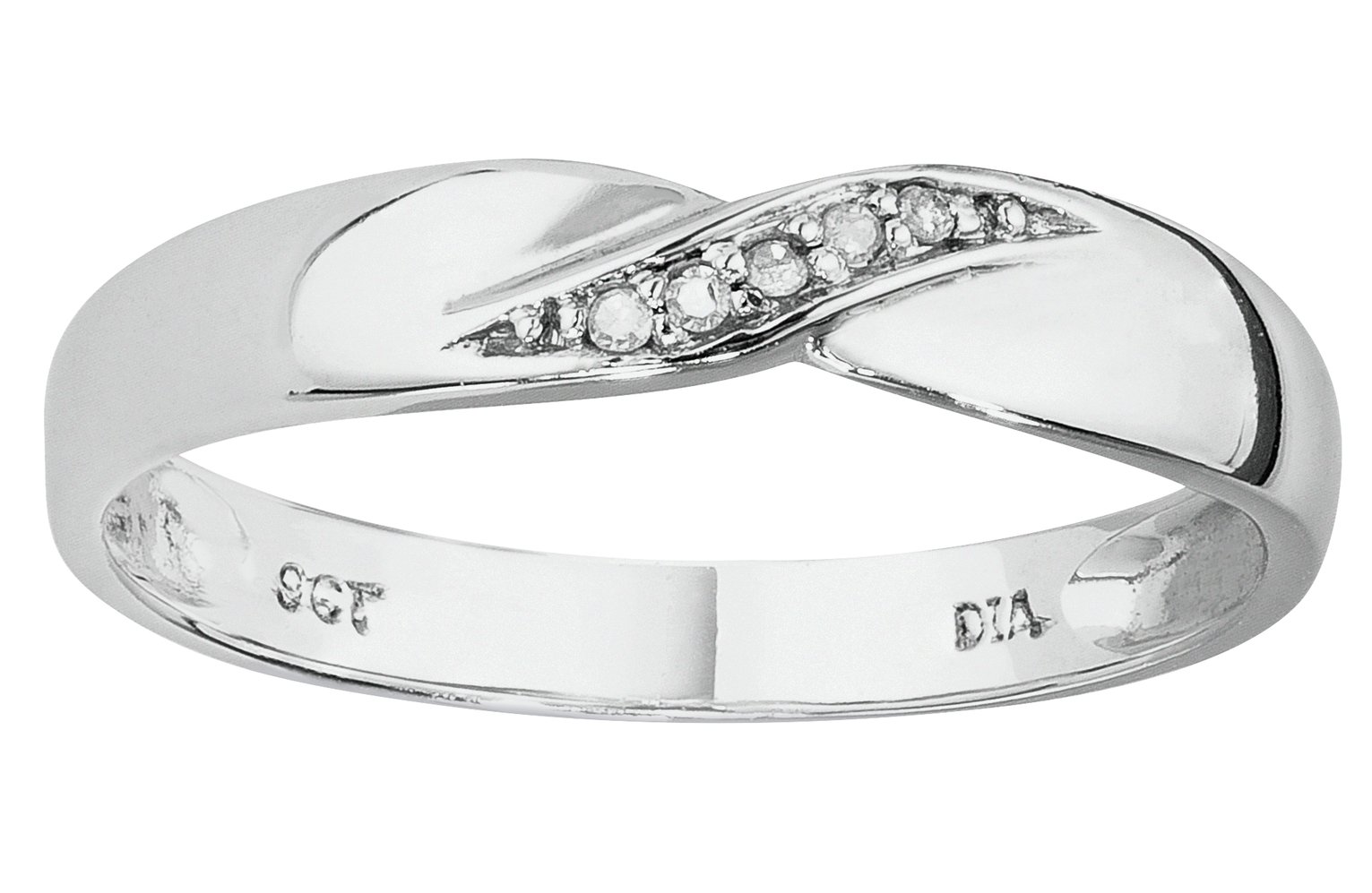 Revere 9ct White Gold Diamond Accent Wedding Ring - 3mm