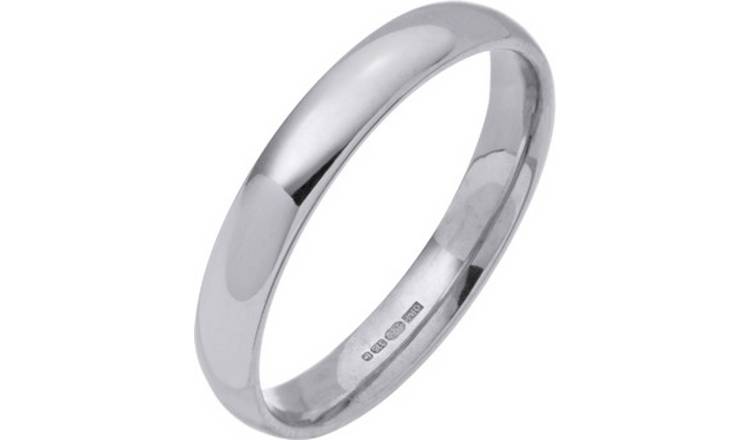 Buy Revere 9ct White Gold Court Shape Wedding  Ring  3mm 