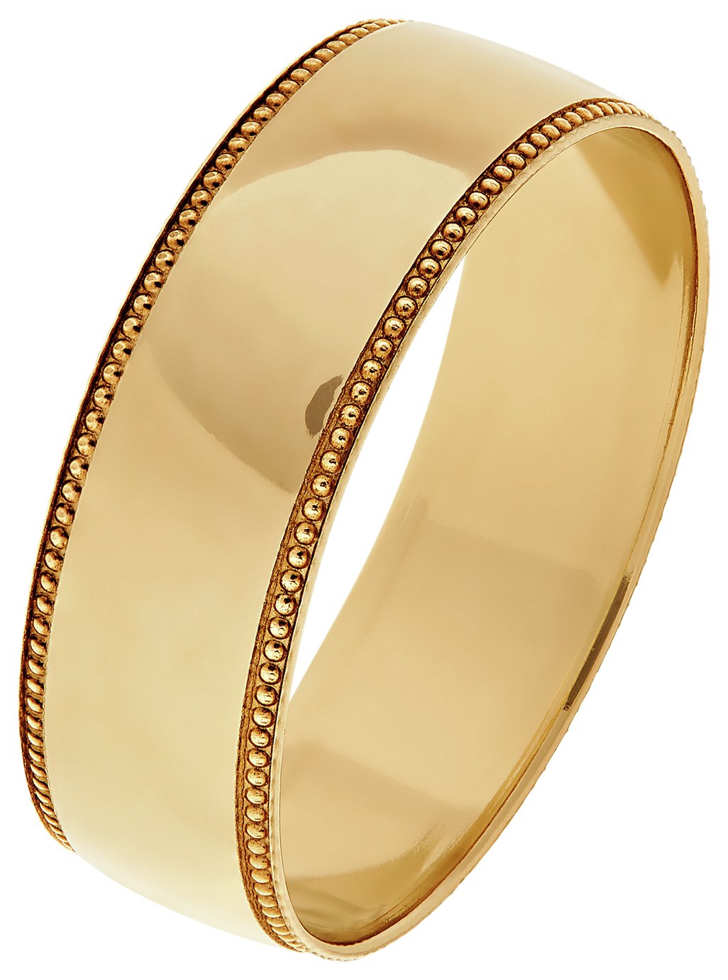 Revere 9ct Yellow Gold Plain Milgrain Wedding Ring - 6mm