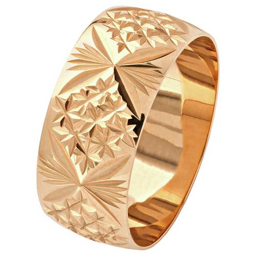 Buy Revere 9ct Yellow Gold Diamond Cut Wedding Ring 8mm Mens rings