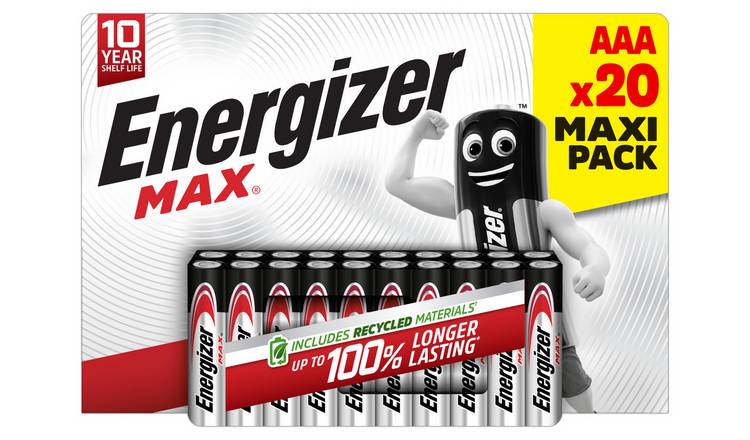 Energizer Max Alkaline AAA Batteries - Pack of 20