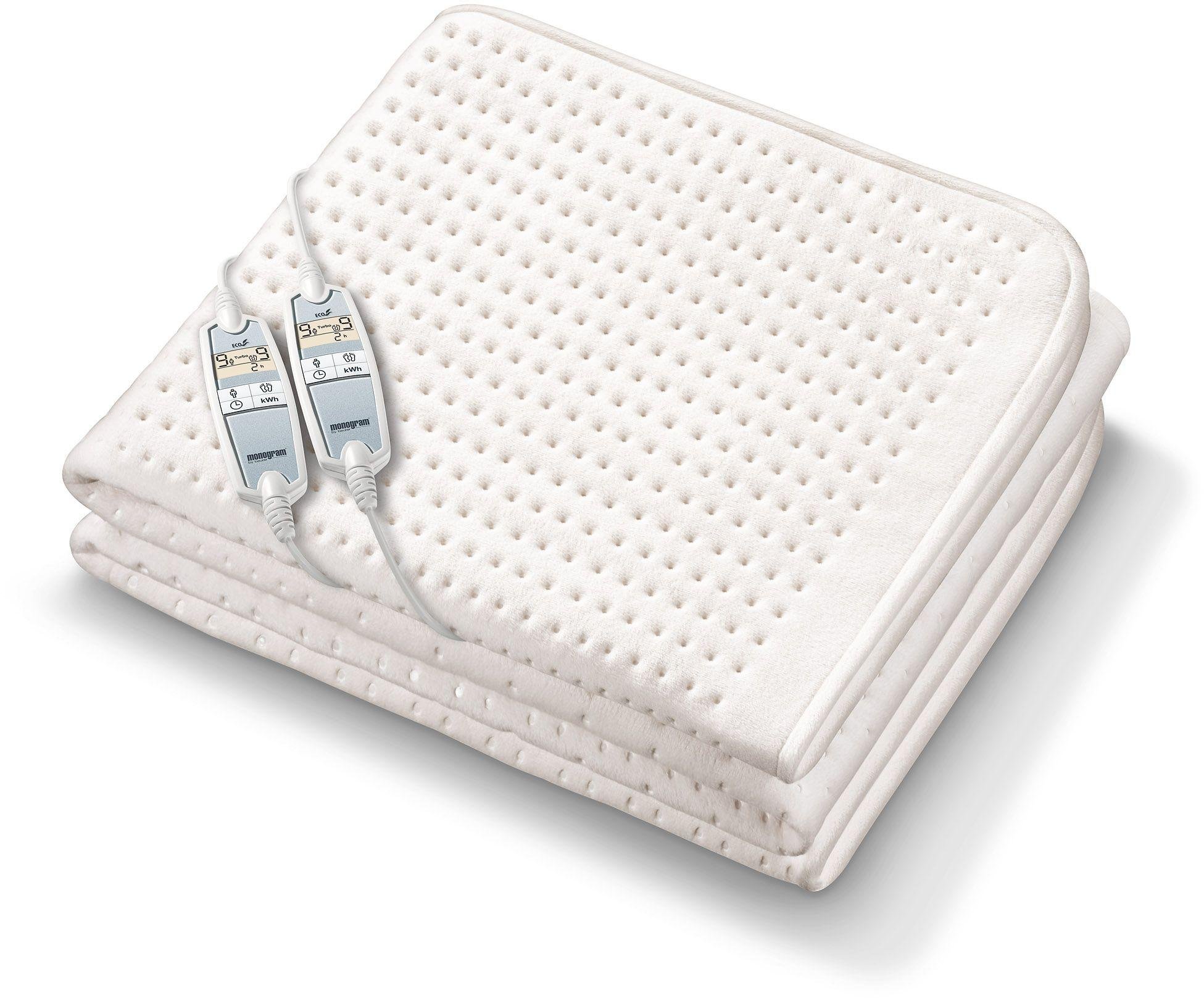 monogram premium heated dual control mattress cover