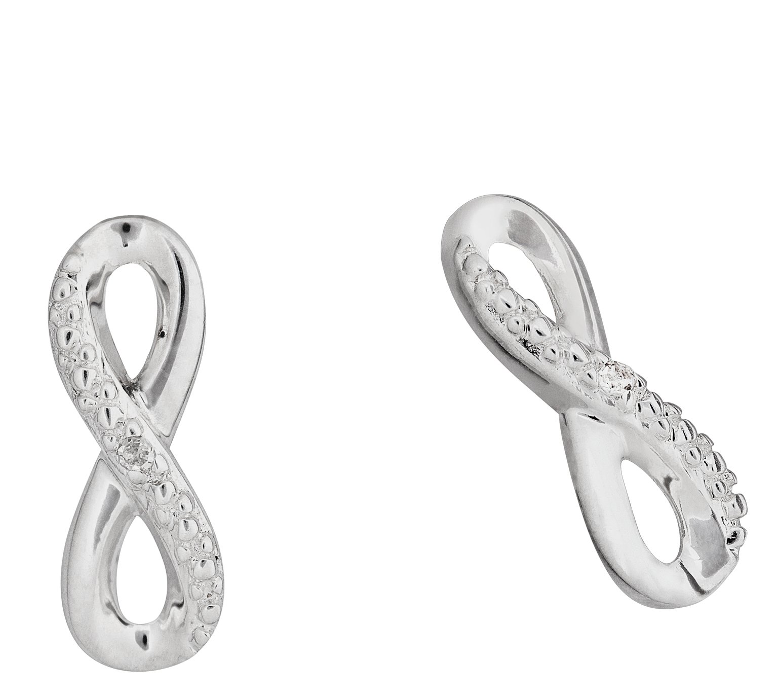 Revere Sterling Silver Diamond Accent Infinity Stud Earrings