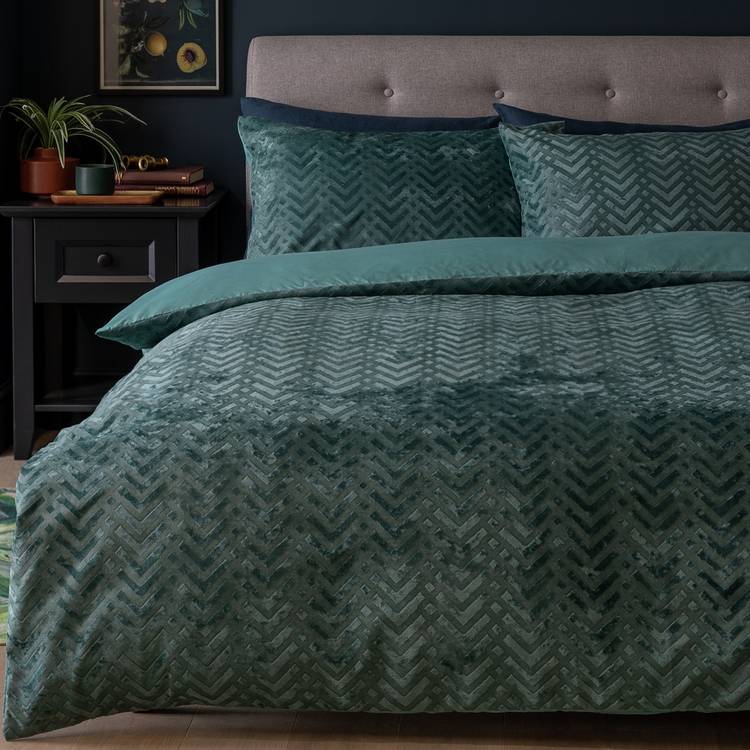 Habitat Velvet Green Bedding Set - Single 0