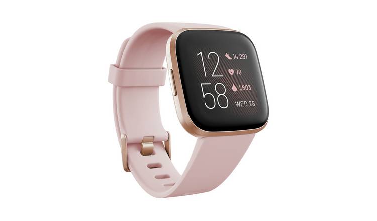 Fitbit Versa 2 Health & Fitness Smartwatch with Heart Rate, Music, Alexa  Built-in, Sleep & Swim Tracking, Petal/Copper Rose, One Size (S & L Bands