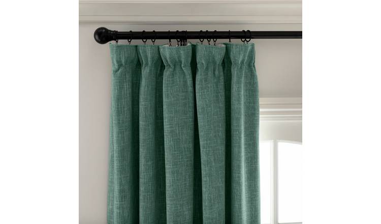 Clever velvet lined pencil pleat single door curtain in bottle green,  bottle green, So'home