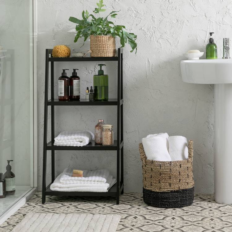 Argos Home 4 Tier Bathroom Storage Shelf Unit - Black 0