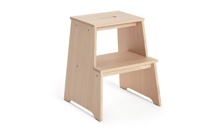 Buy Habitat Seoul Solid Wood Step Stool Natural Bar stools Argos