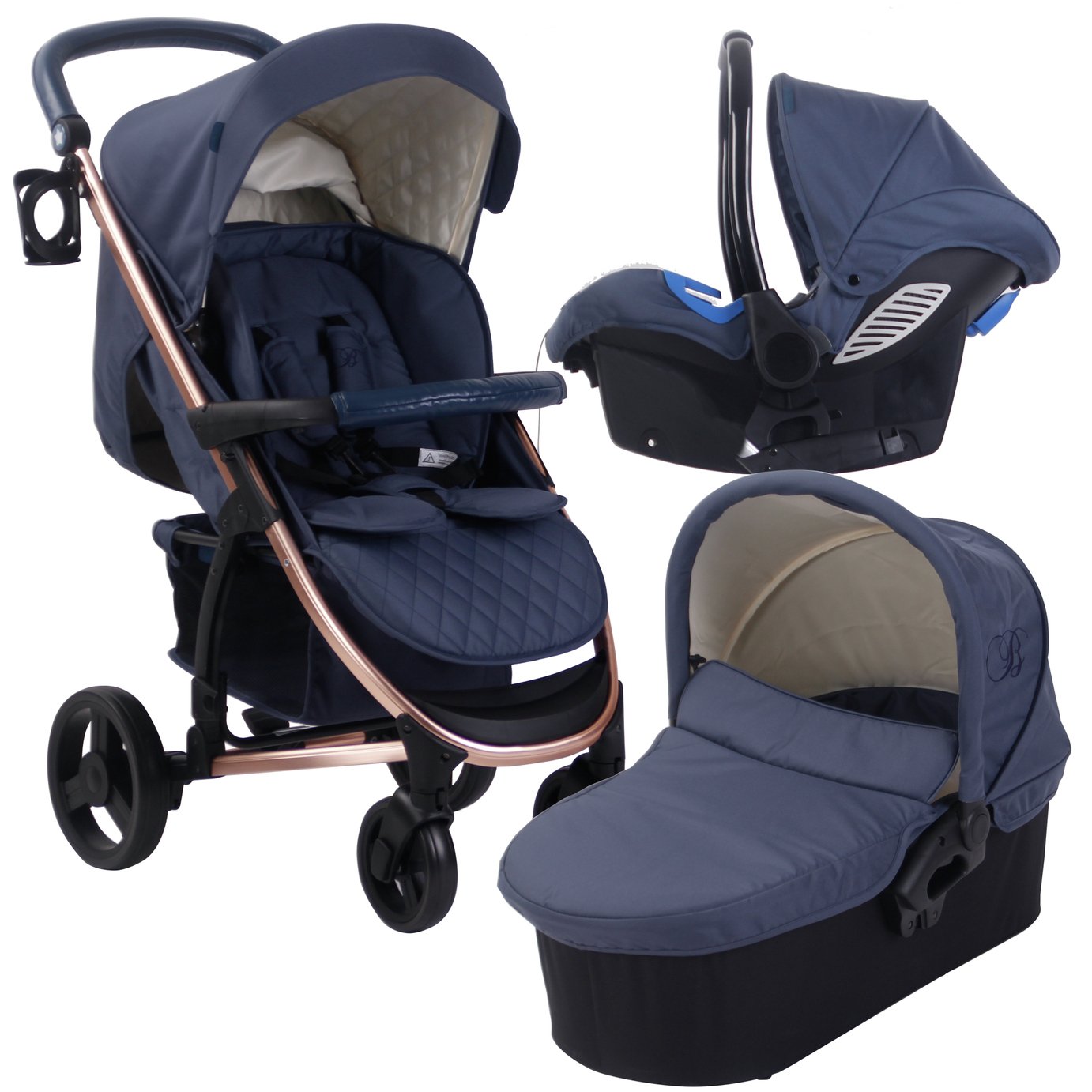 My Babiie Billie Faiers MB200 Travel System - Rose Navy