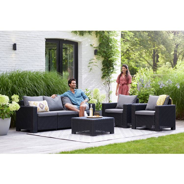 Keter California 5 Seater Sofa and Chair Set - Grey 0
