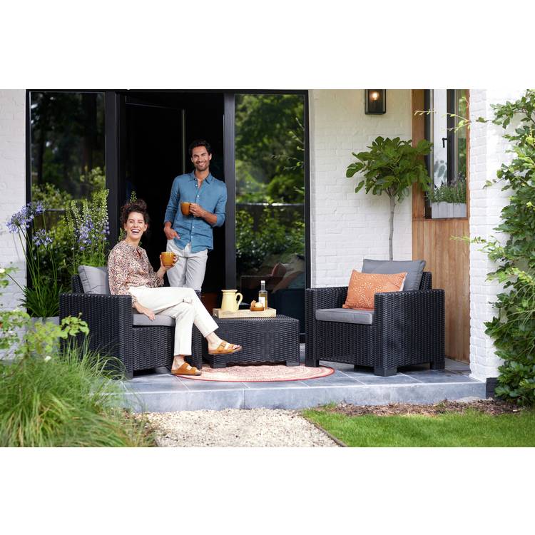 Keter California 2 Seater Garden Bistro Set - Grey 0