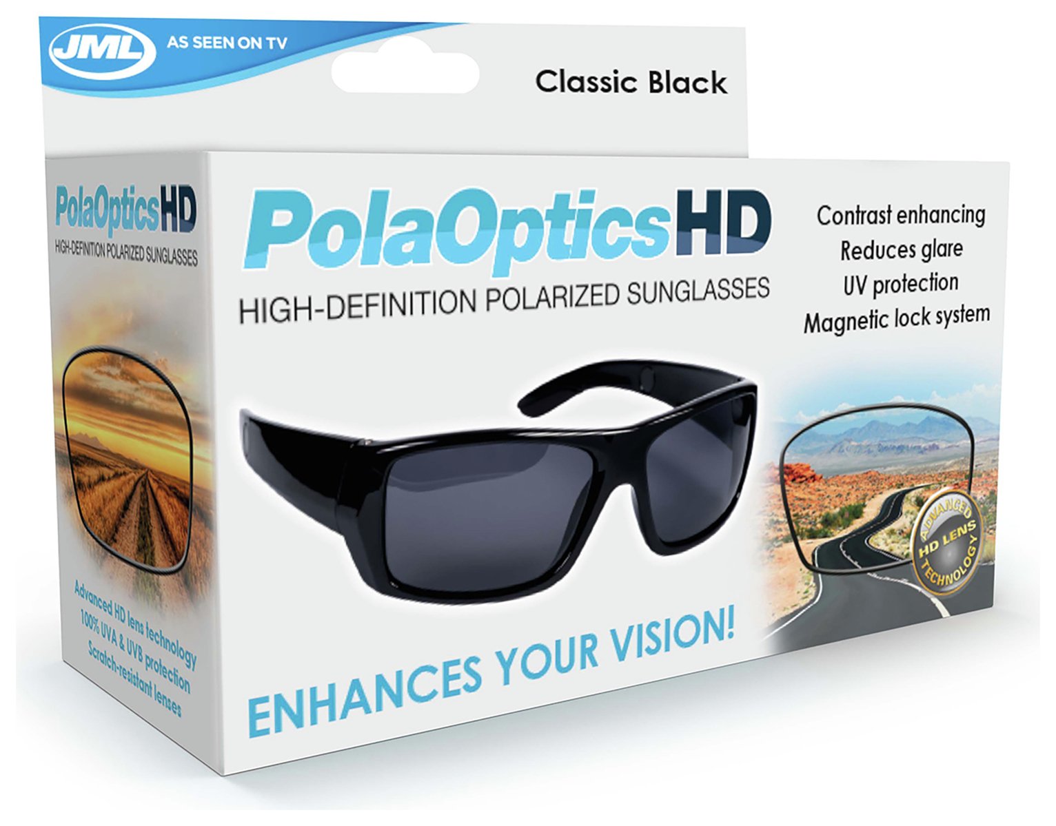 JML HD PolaOptics Black Polarised Sunglass