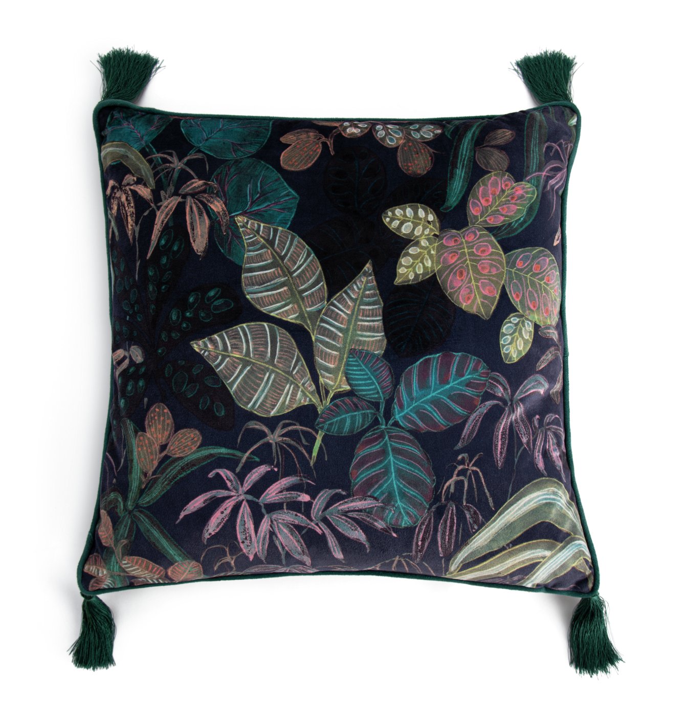 Habitat Botanical Print Velvet Cushion - Multi - 43x43cm
