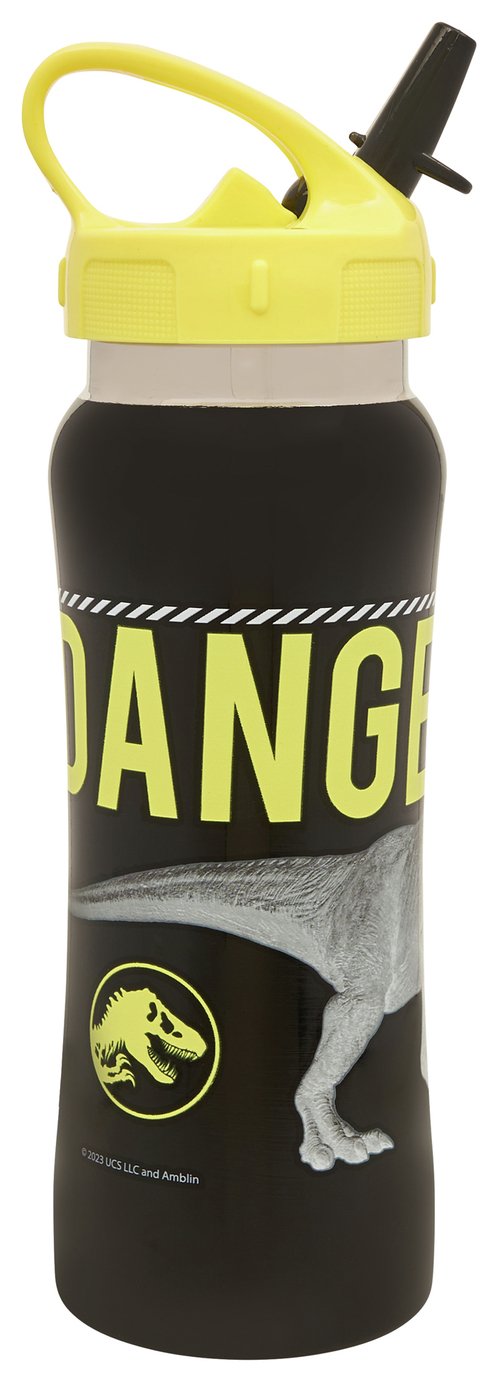 Jurassic Black & Yellow Stainless Steel Water Bottle - 550ml