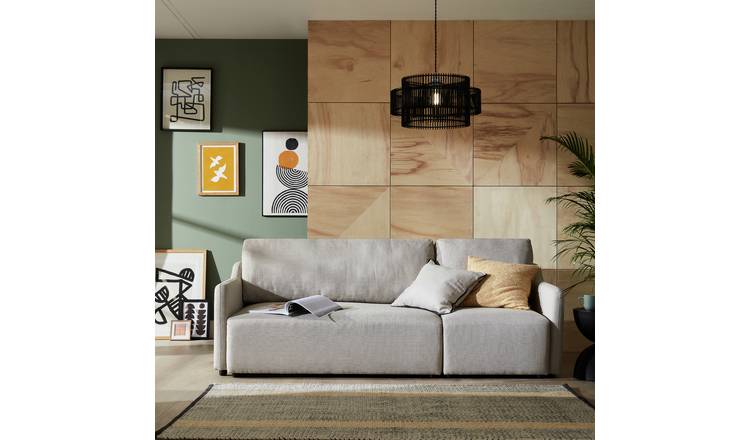 Habitat Stanley Fabric 3 Seater Sofa Bed - Natural