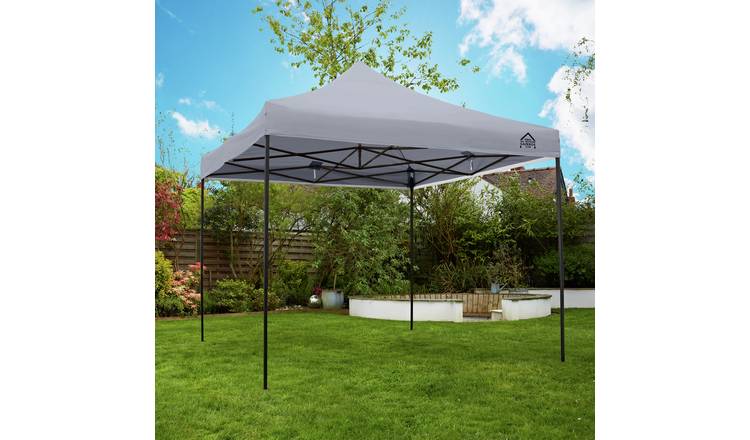 Pop up gazebo with side outlet panels