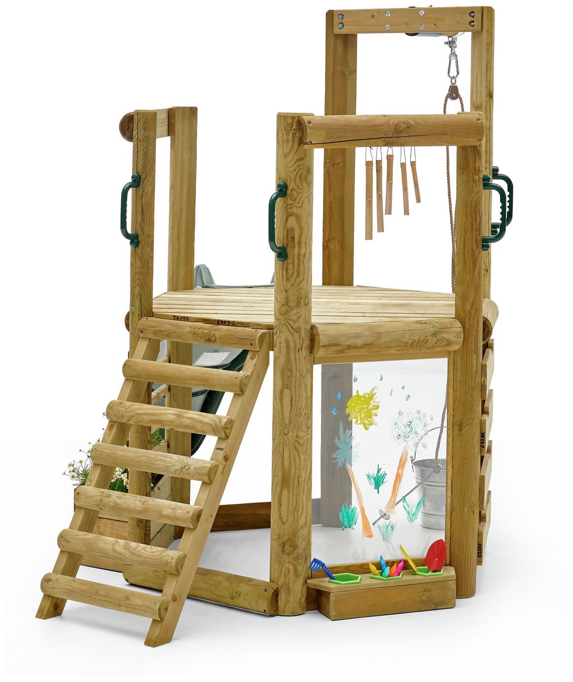 tickit Woodland Trail Wooden Tree House Playhouse | tickit Woodland Trail tree house is a brown wooden playhouse for small world and imaginative play