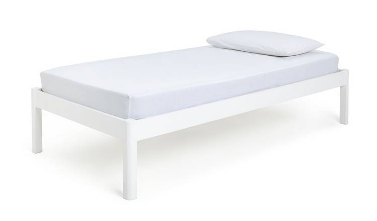 White platform shop bed base