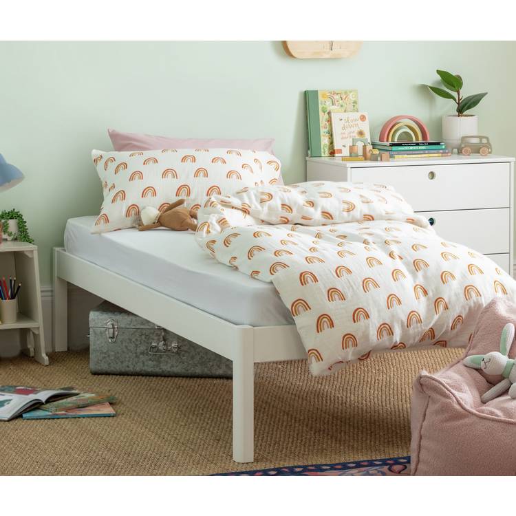 Habitat Odin Single Platform Bed Frame With Mattress- White 0