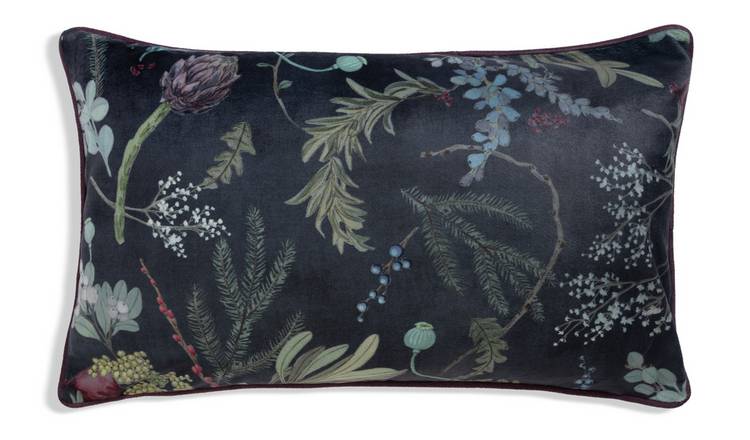 Buy Habitat Velvet Bouquet Print Cushion Multi 30x50cm Argos