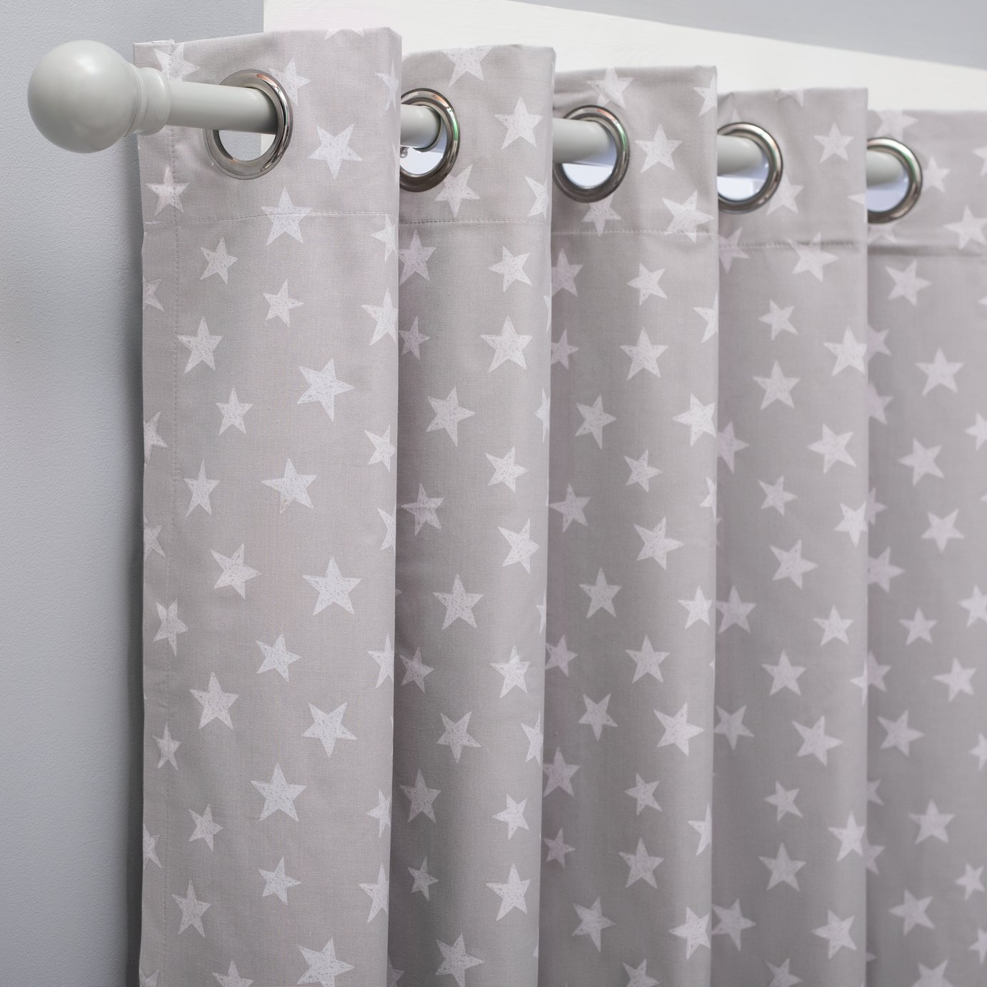 Habitat Kids Star Blackout Eyelet Curtain - Grey