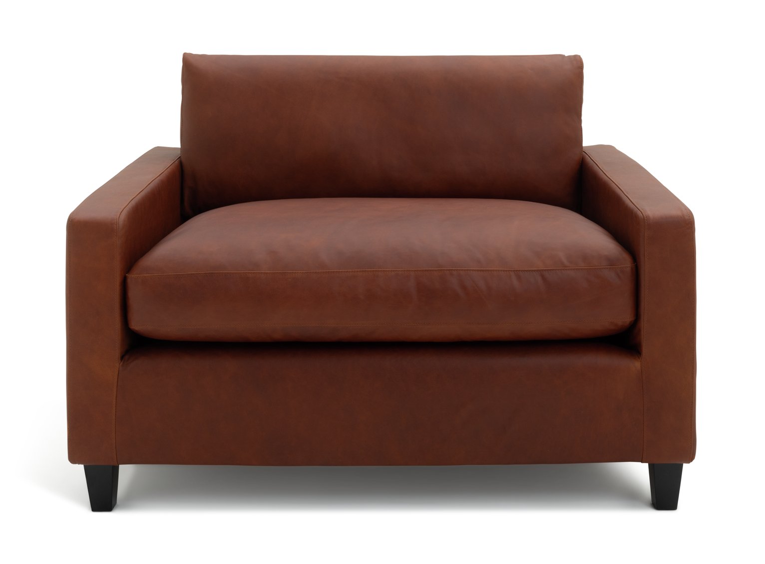 Habitat Chester Leather Cuddle Chair - Tan